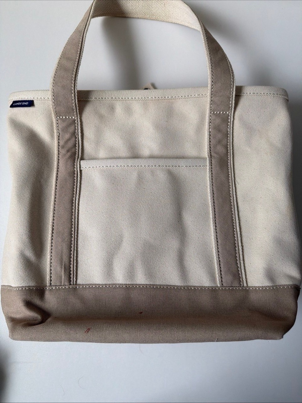 Canvas Tote Bag in Cream and Tan - Men's Carryall